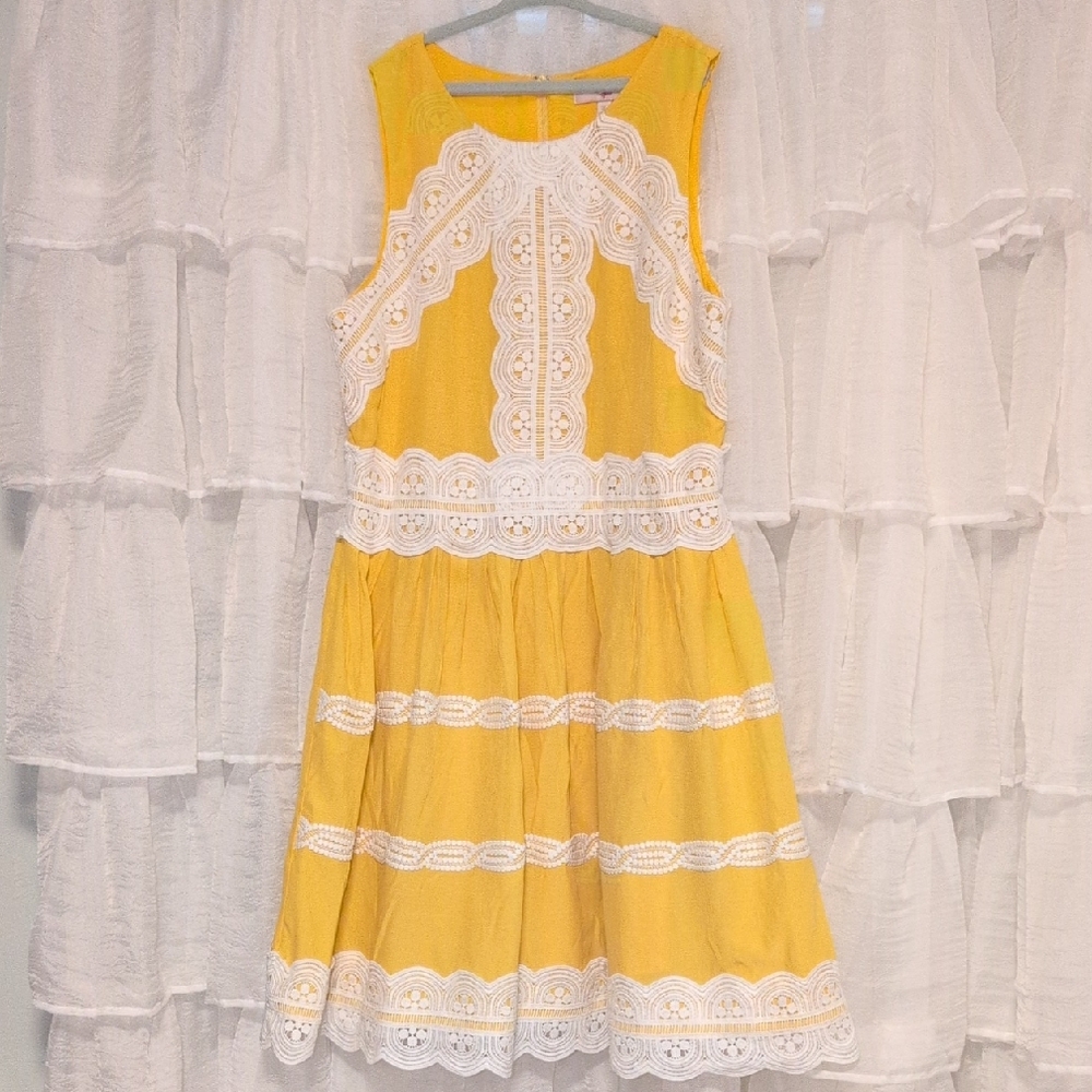 GB girls Yellow Dress with White Lace